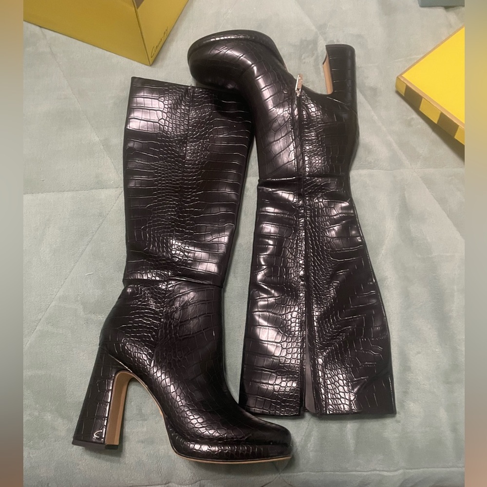 Circus NY black Croc Print boots